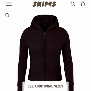 SKIMS Waffle Hoodie, black onyx XS NWT